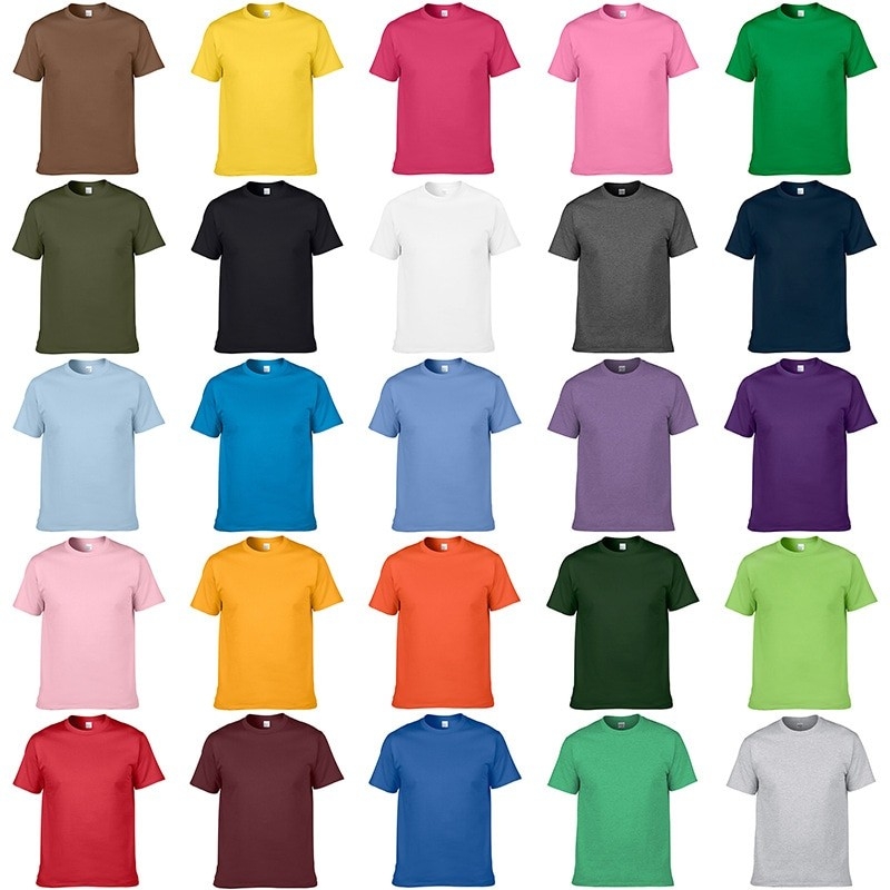 Basic Plain Tee T-Shirt Crew Neck Shirt Solid Colo